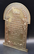 Small Nolvety Rude Brass Plaque from the Grand Hotel Cairo - Great Display Piece