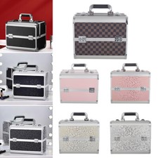 Portable Makeup Train Case Nail Storage Travel Vanity Case Beauty Box Lockable