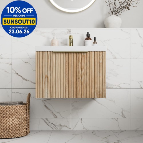 Fluted 600mm bathroom vanity - bathroom,