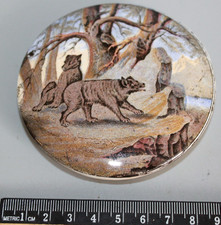 Antique prattware pot lid - prattware,