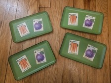 Set Of 4 Vintage Garden Green