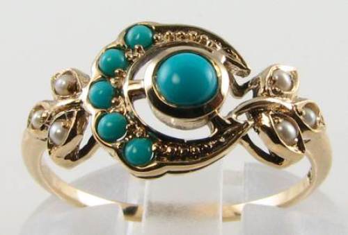9ct gold persian turquoise - 9k,