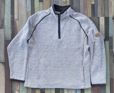 Weird Fish Mens Macaroni Jumper Pullover Large 1/4 Zip White Grey Pockets