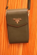 LADIES SMALL SHOULDER BAG BY PRADA IN GREEN PERFECT FOR YOUR PURSE & PHONE.