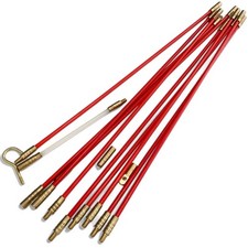 Cable Access Kit 330MM X 10 Electricians Puller Rods Wires Draw Push Pulling