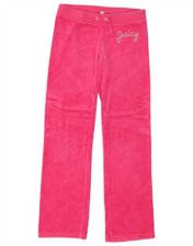 JUICY COUTURE Girls Velvet Tracksuit Trousers 13-14 Years  Pink Cotton BL11