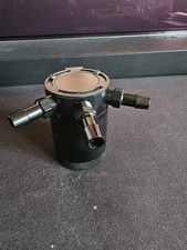 Aluminum   3 Port Baffled Oil Catch Can Tank 2 Inlets 1 Outlet  Air-oil Separat