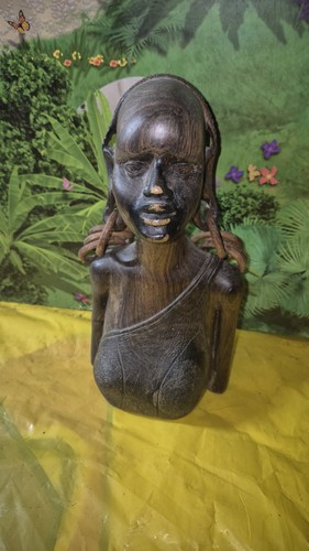 Hand carved african woman - african, bust