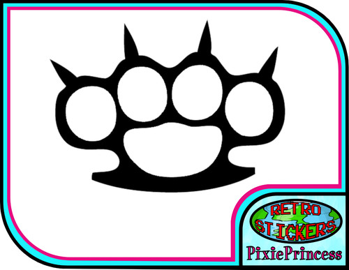 Knuckle brass vinyl sticker - knuckle,