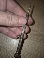 Antique FCB Signed Sterling Silver Propelling Mechanical Pencil Amethyst Paste