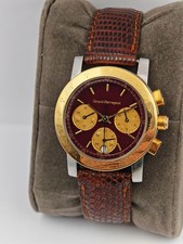 Girard Perregaux 7700 Chronograph Date Steel & 18K Gold Burgundy Dial Watch