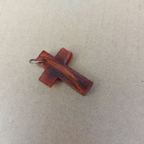 Vintage carved horn cross - vintage,