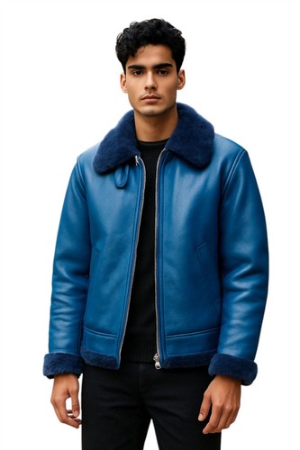 Mens blue shearling - mens,