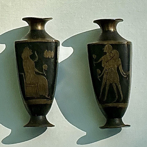 Brass small vases - vases, pair