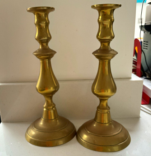 Pair brass candlesticks - of,
