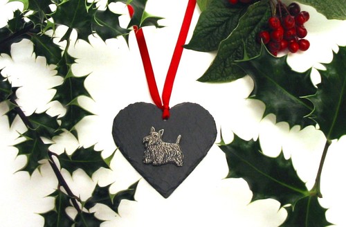 Scottish terrier slate - scottish, heart