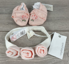 Pumpkin Patch New Born Collection Baby Girl Headband and Shoes 0 - 3 Months Pink