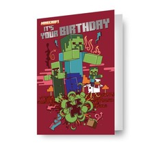 Minecraft Birthday Card, "It's