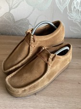 Clarks Originals Charles F Stead Tan Brown Suede Wallabees Lace Up Shoes UK 7.5G