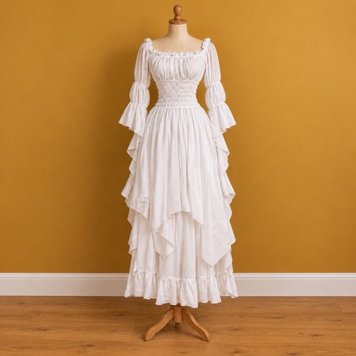 Whimsy goth white dress - white, size