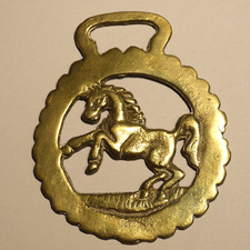 Vintage Brass Horse Brass Rearing Horse Ornament Equestrian Tack Decor