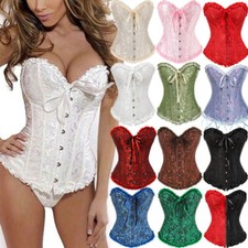 Women Corset Top Burlesque Basque Bustier Lingerie Boned Waist Trainer Plus Size