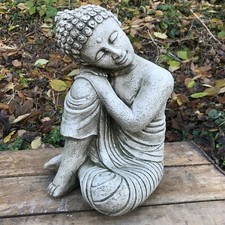 Thinking Buddha statue Resting buddah stone garden ornament 33cm/13"H