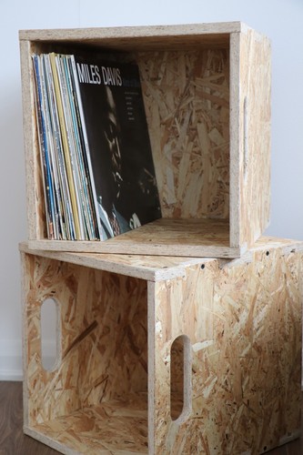 Vinyl record storage cube - record,