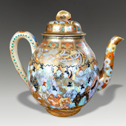 Japanese meiji kutani teapot - japanese, teapot-