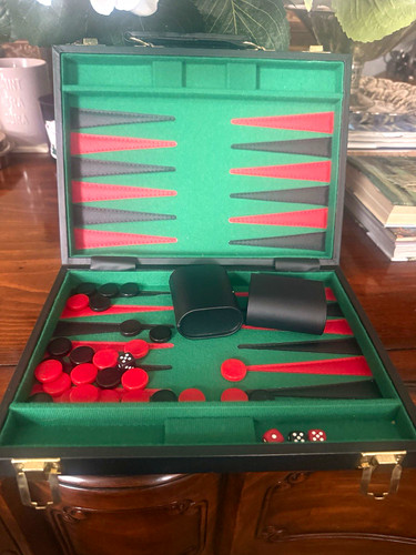 Vintage travel backgammon set - travel,