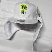 Monster energy Fitted Hat Cap Dog Ear Flap Fur emo goth dc shoes 7 1/8 new era