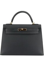 HERMÈS 2015 KELLY SELLIER 32CM SOMBRERO LEATHER BAG