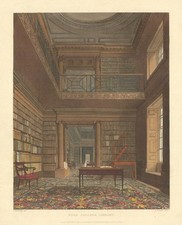 Eton College Library. Ackermann's schools 1816 old antique print picture