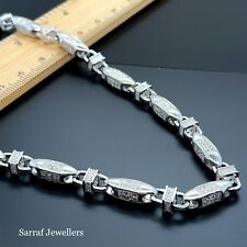 925 Solid Sterling Silver 5mm Heavy Men's Block Chain Necklace 28" New 60gr