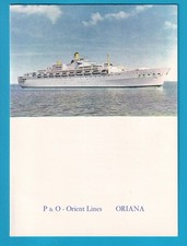 Original P & O Line S.S. ORIANA Dinner MENU