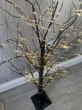 Home Reflections Multi Function LED Twig Tree Dew Drop 4ft Black New