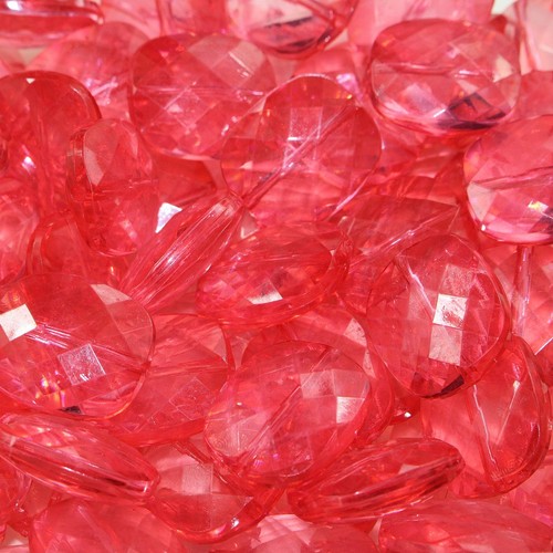 Faceted oblong plastic - faceted,