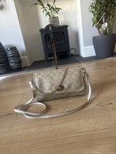 Coach Mono Canvas Leather Signature Sling with Chain Crossbody Bag
