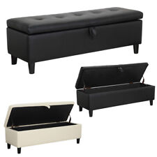 Faux Leather Padded Ottoman