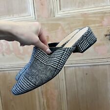 GAP Low Block Heel Mules Clogs Shoes in Black Tweed Dogtooth - size 5 38