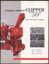 1957 Massey-Harris "CLIPPER 50" Tractor Trailed Combine Brochure Leaflet