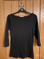 zara basics black t shirt medium 100% cotton quarter length sleeves