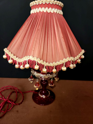 Vintage cranberry glass lustre - vintage,