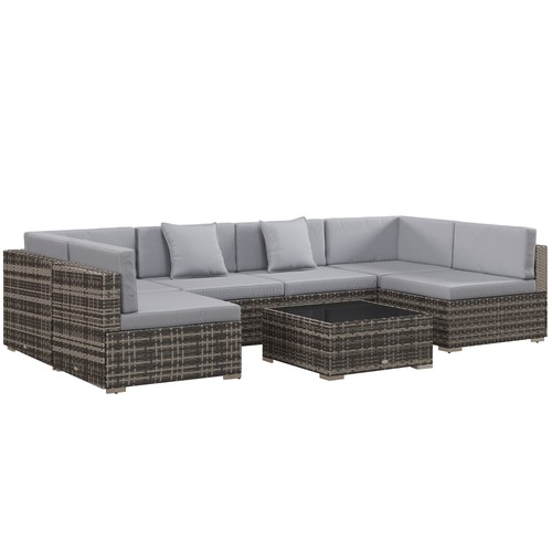 Seven piece rattan garden - seven-piece,