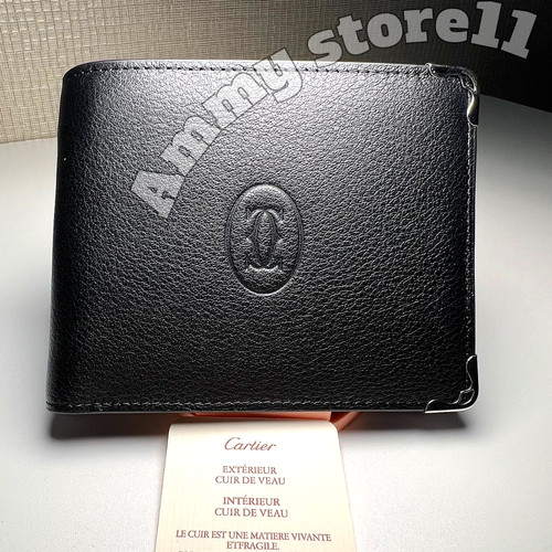 Cartier black leather bifold - leather,