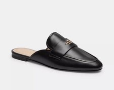 Coach Samie Leather Loafer Style Sandal Slide Black UK 7 BN £195