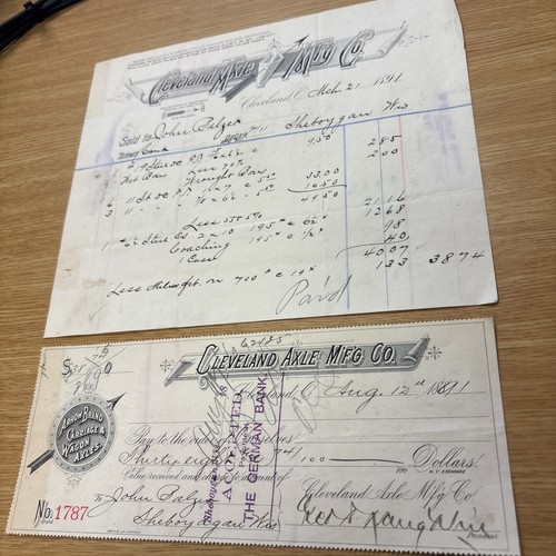 Vintage paper check - vintage, billhead