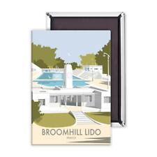 Broomhill Lido Ipswich (by Dave Thompson)  steel fridge magnet  (se)