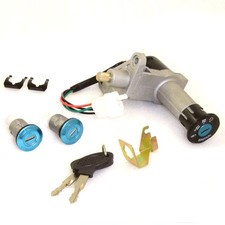 Lock Set Complete Ignition Key Switch Scooter Black Durable LCKST068 BARREL CAP
