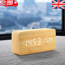 Wooden digital alarm clock led - digital,